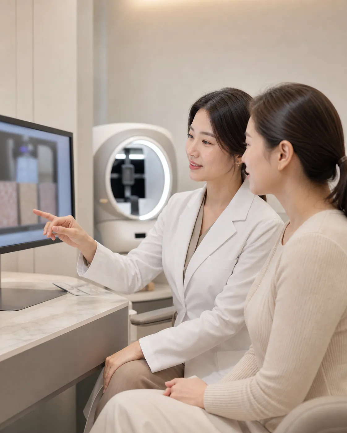 Skin assessment during consultation